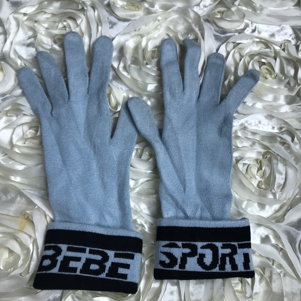 Bebe Knit Gloves Bebe Sport Light Blue Black